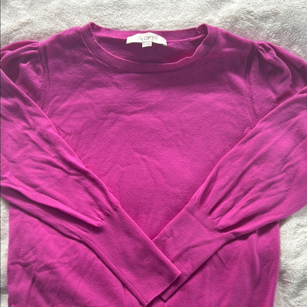 LOFT Women's Pink Sweater Medium